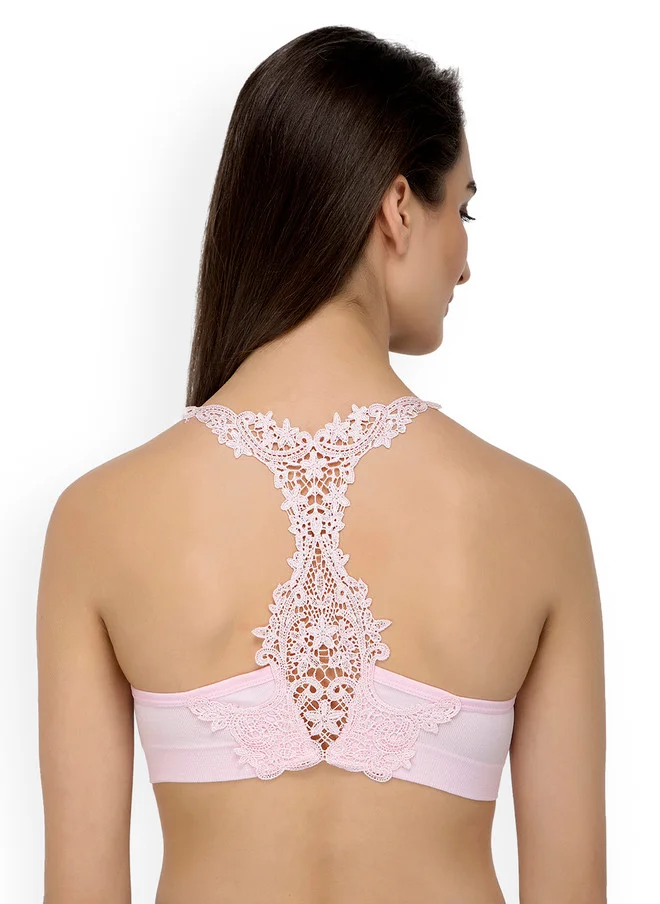 ليس اند مي  Laceandme Rose Lace Non-Wired Lightly Padded Styled Back Bralette Bra 4377
